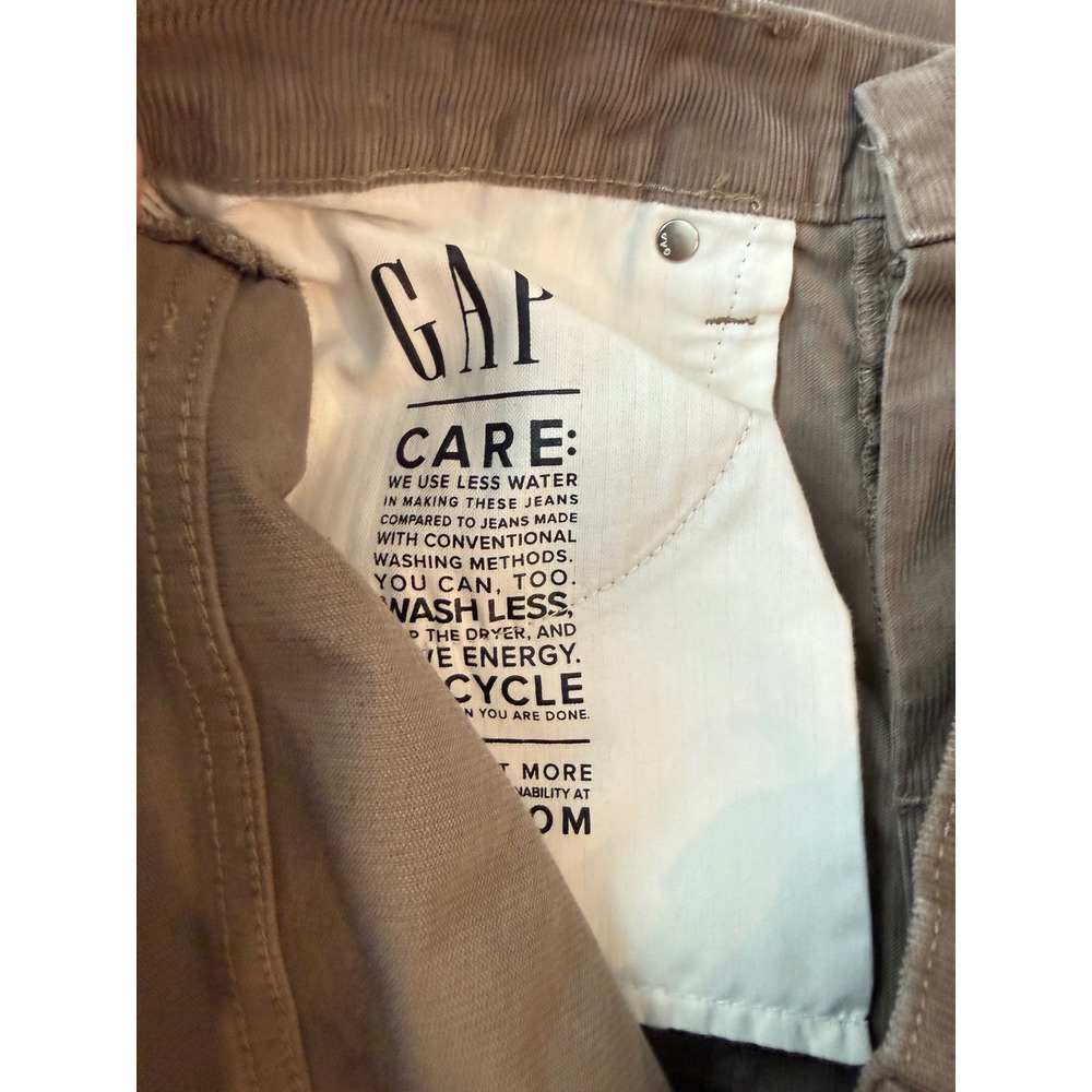 Gap 90s Straight High Rise Corduroy Pants Plymouth Rock Brown 31/12R 484873-00 - Picture 4 of 9